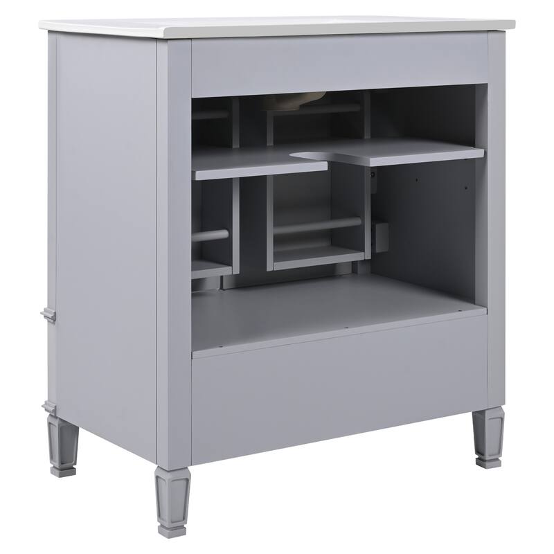 Bathroom Vanity with Sink Vintage Style,Multi-functional Storage Space