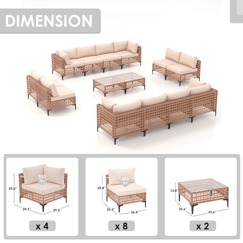 Outdoor Patip Sectional Seating Group with Cushions