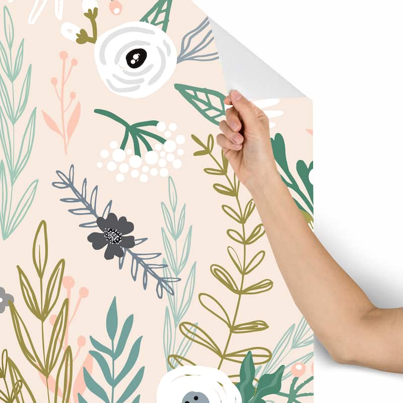 Exotic Floral Removable Wallpaper - 10'ft H x 24''inch W