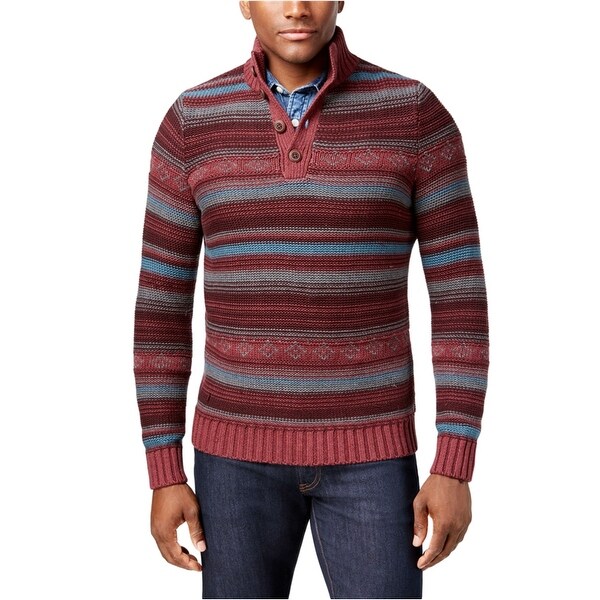 mens 3 button pullover sweater