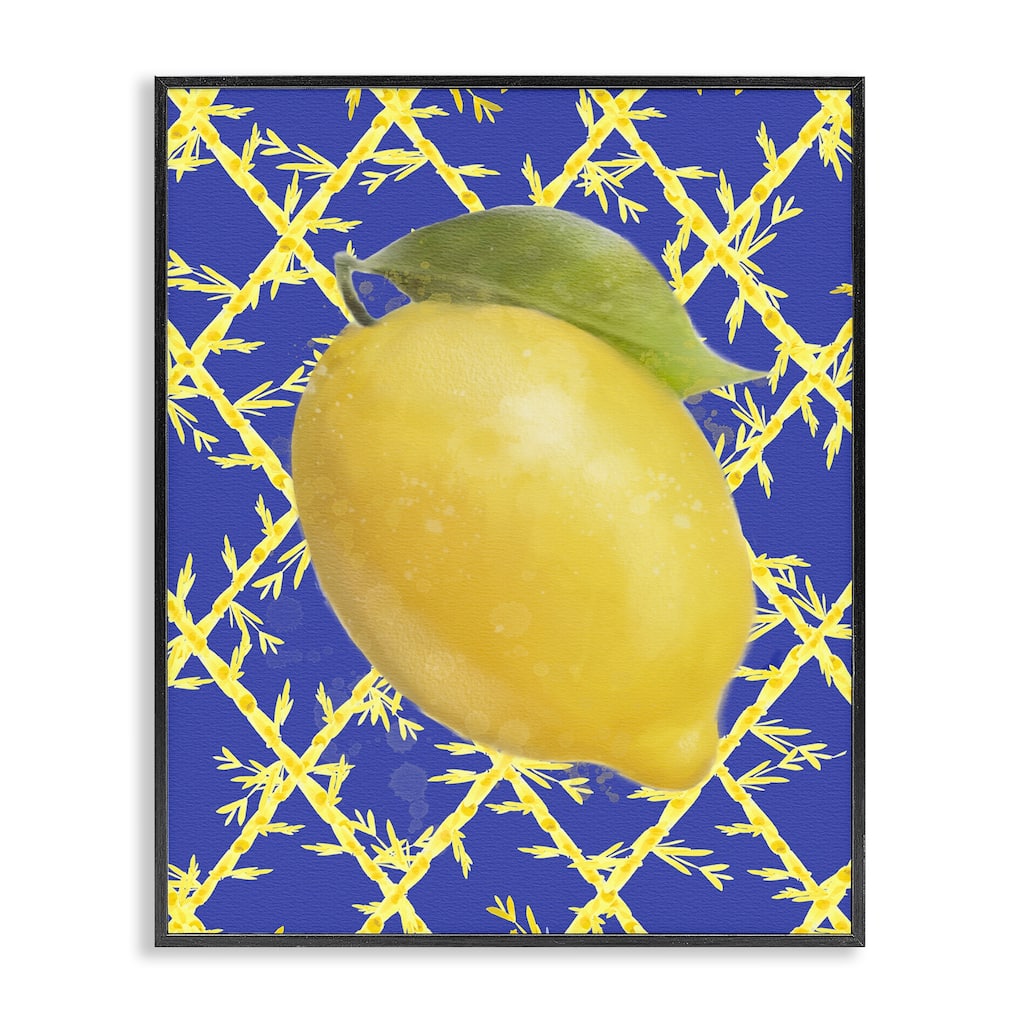 Stupell Bold Lemon over Blue Framed Giclee Art Design By Matthew Piotrowicz