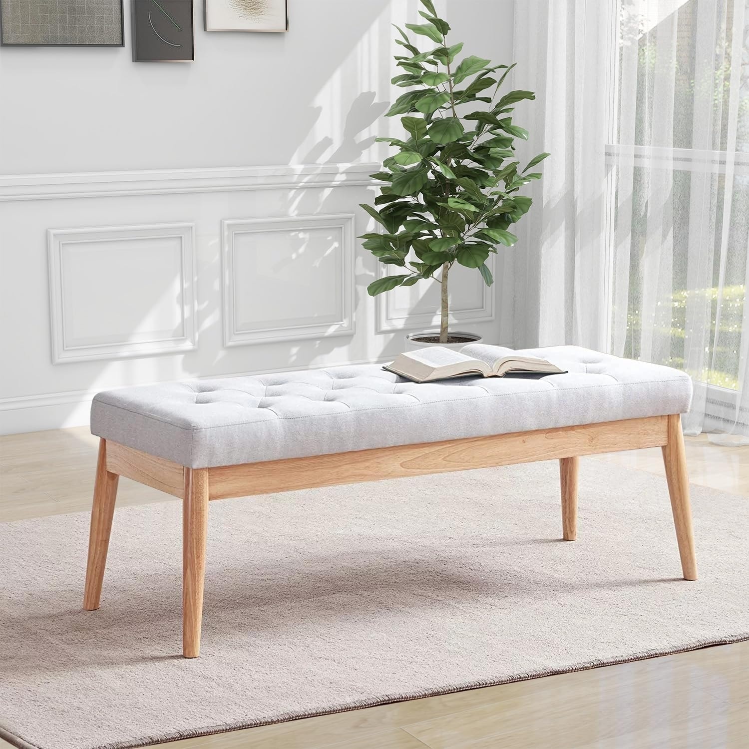 Extra long upholstered dining discount bench