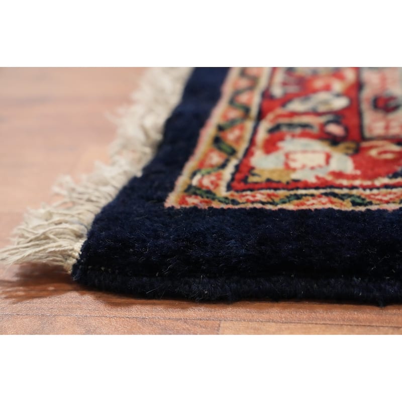Hand Knotted Oriental 100% Wool Carpet Traditional All-Over Navy Blue & Blues Sarouk Area Rug - 17' 0'' X 10' 4''