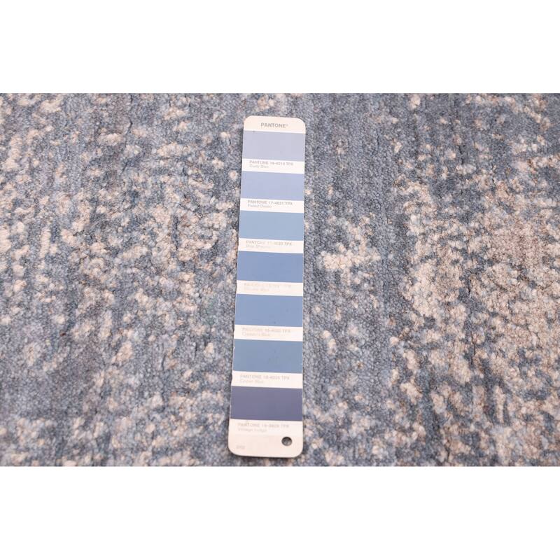 ECARPETGALLERY Hand Loomed Elysian Light Denim Blue Rug - 8'2 x 9'10