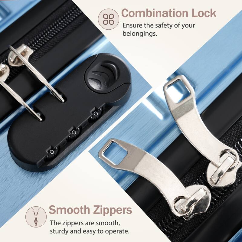 Stylish 3 Piece Hardshell Luggage Set with TSA Lock, Spinner Wheels and Spacious Interior for Travel