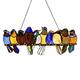 River of Goods Stained Glass 'Birds on Wire' 9.25-in. Window Panel - 24.25"L x 0.25"W x 9.5"H