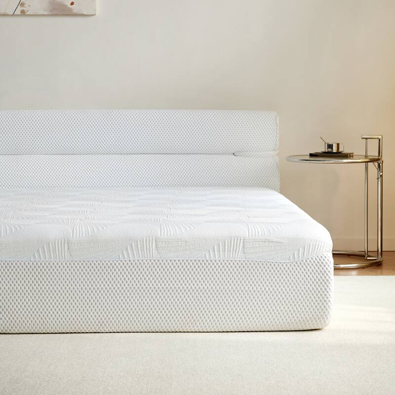 All-in-one Mattress Bed Frame with Cool Fabric, No Assembly Required for Living Room Apartment Bedroom Dormitory