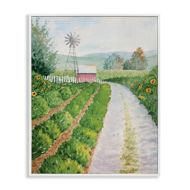 Stupell Tranquil Farm Path Framed Giclee Art Design By Stephanie Fielden - 24 x 30 - White
