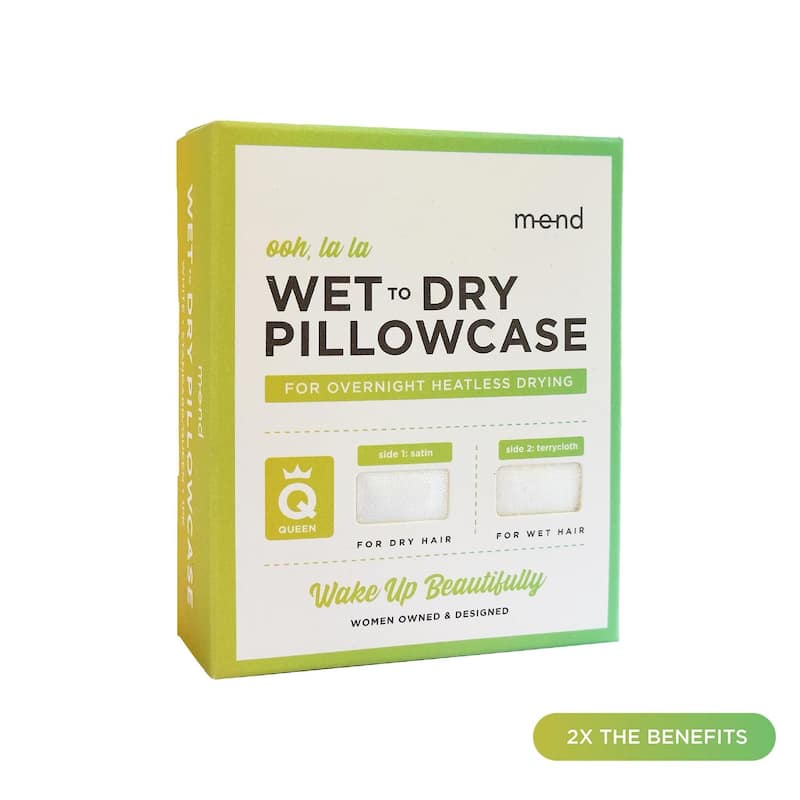 NIGHT Wet/Dry Reversible Satin & Terry Pillowcase, S/Q, White