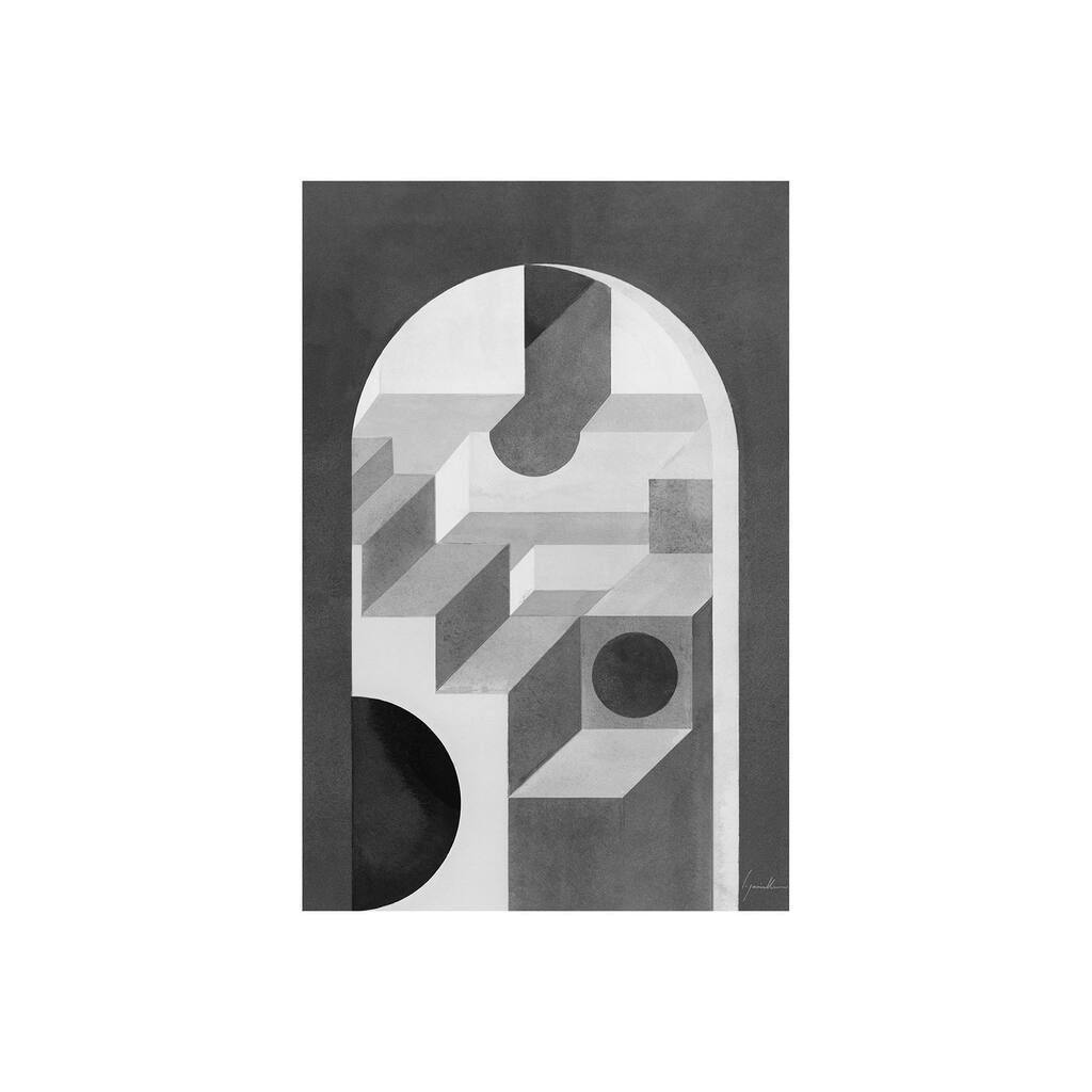 Labyrinth II Gray (30 x 45) Canvas Art Print