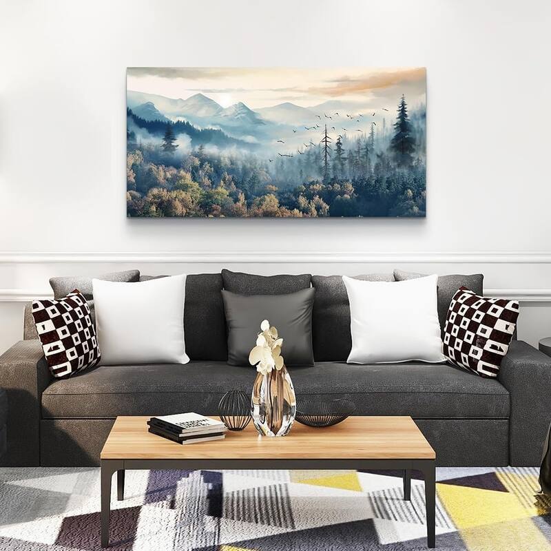 Foggy Forest Trees Landscape Wall Painting Wall Pictures - 20 x 40
