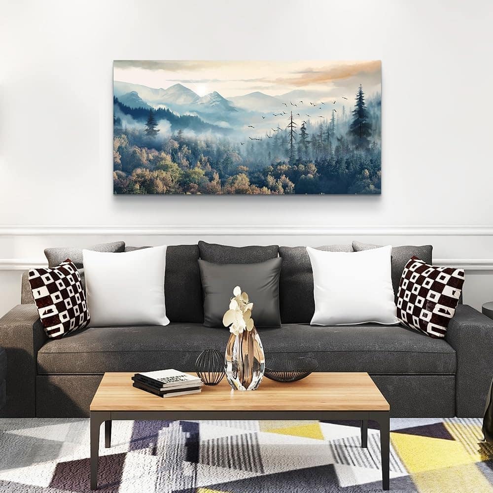 Foggy Forest Trees Landscape Wall Painting Wall Pictures