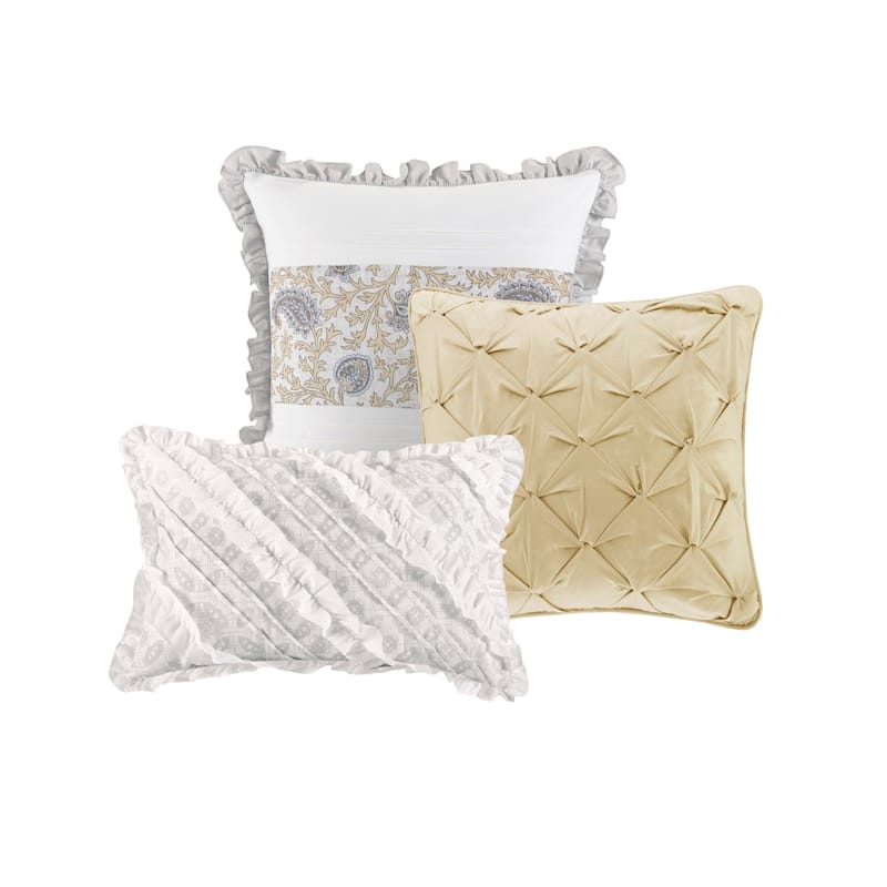 Madison Park Vanessa 6 Piece Cotton Percale Quilt Set with Throw Pillows