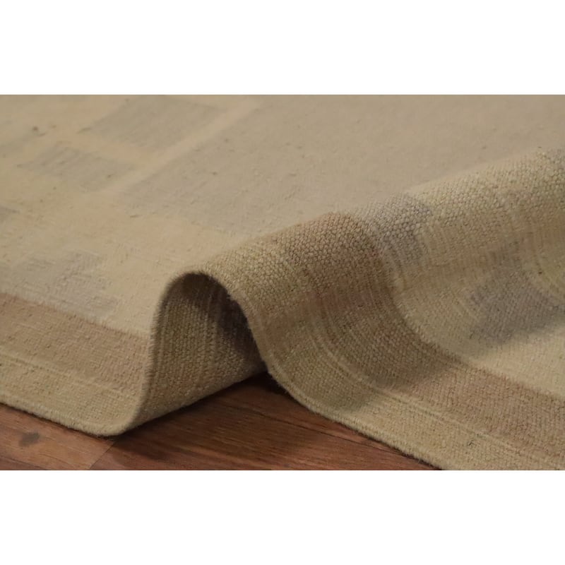 Hand Woven Oriental 100% Wool Carpet Southwestern Tribal Greys & Charcoal Kilim Area Rug - 8' 3'' X 4' 9''