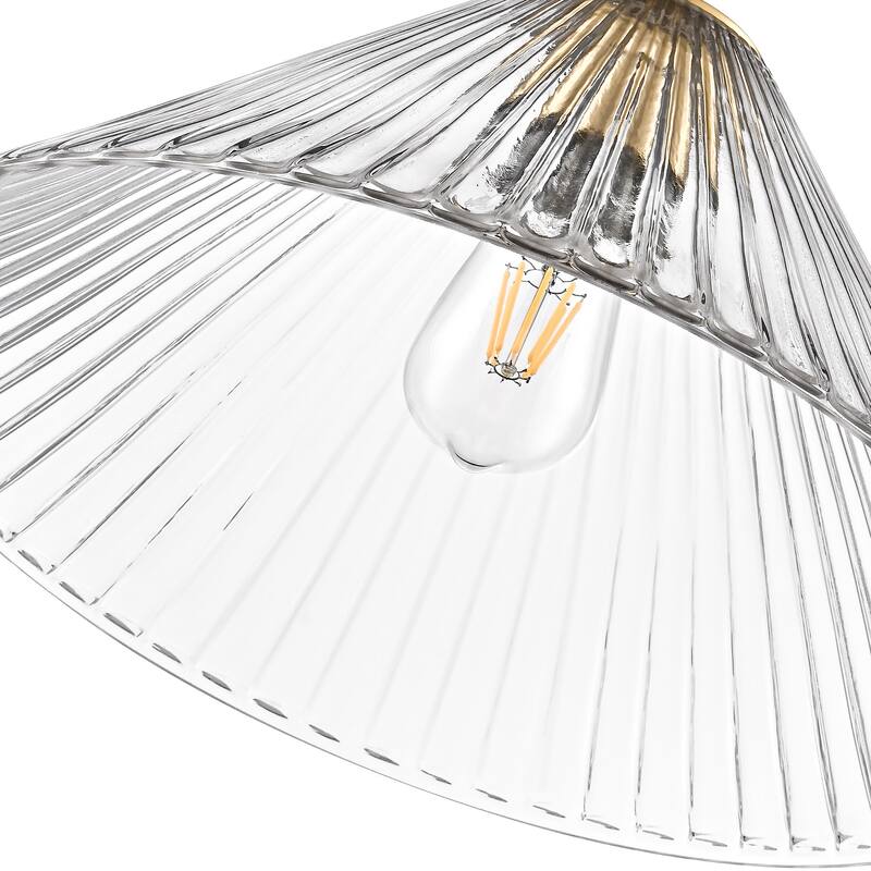 LamQee 1 -Light Metal Cone Pendant Light Adjustable Hanging Lighting - 15.7inch