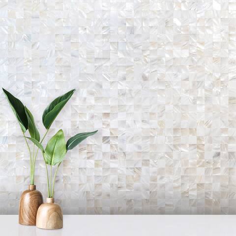 Koozzo 12" x 12" Mother of Pearl Peel and Stick Tile (10 Sheets)