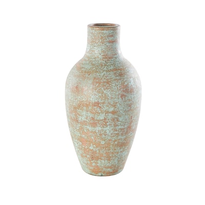 Ceramic Antique Style Textured Patina Vase - Brown - Roche River Decor - 10"W x 10"L x 20"H