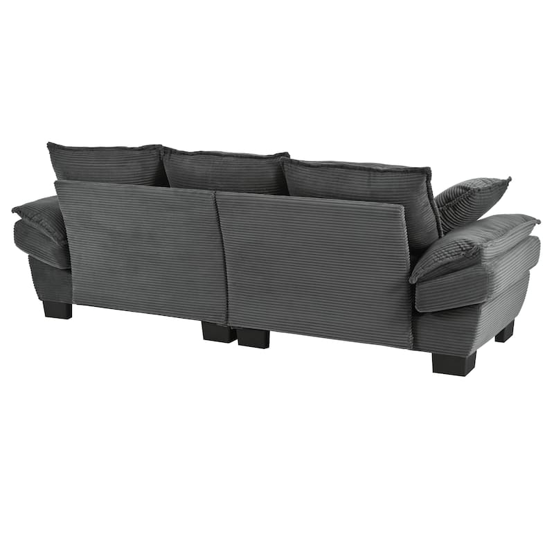 2-3 Seat Corduroy Sofa with Removable Cushions for Living Room or Guest Room