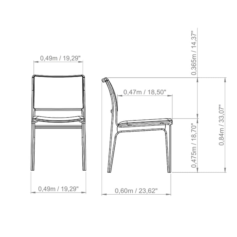 Modern Brazilian - Charlotte - Cane Side Chair - Medley Ivory Seat - Ebano Frame - Natural Cane Webbing