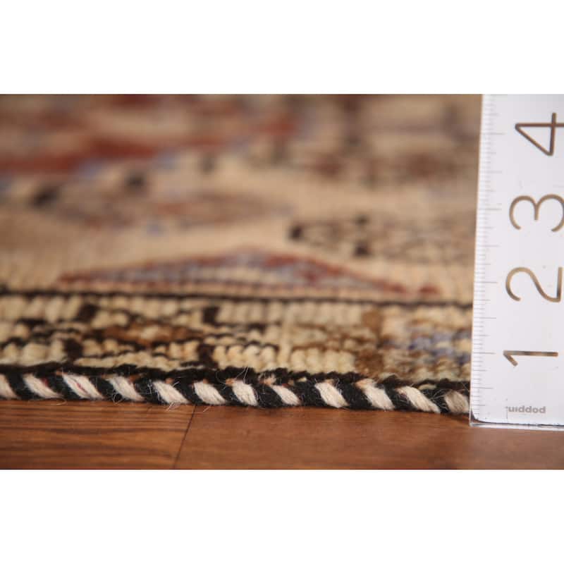 Tribal Qashqai Persian Antique Area Rug Handmade Peach Wool Carpet - 3'6"x 7'11"