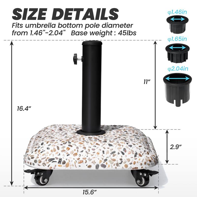Crestlive Outdoor Patio Market Pole Umbrella Base Stand Holder Square
