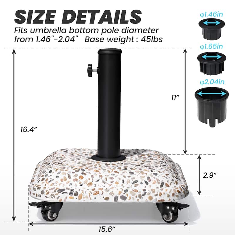 Crestlive Outdoor Patio Market Pole Umbrella Base Stand Holder Square
