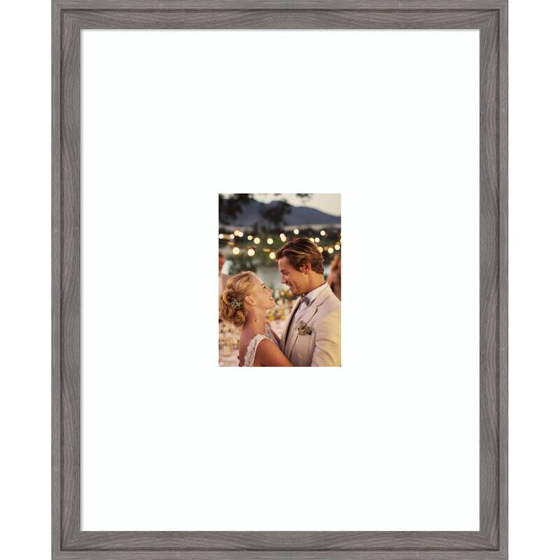 Florence Gold Framed Picture Frame, Photo Frame - 16x20 Matted White 5x7 - Florence Grey