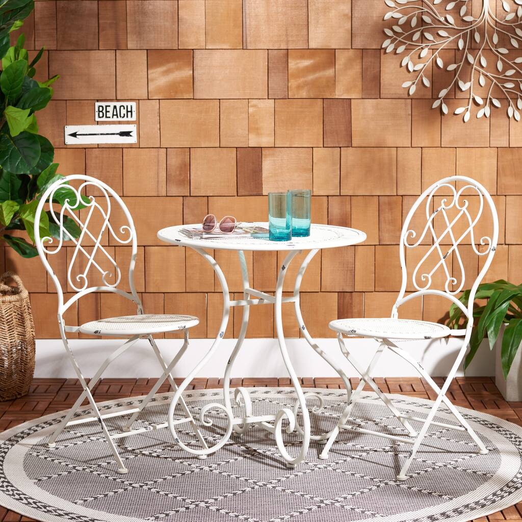 SAFAVIEH Outdoor Dariana 3-Piece Bistro Set - 28"Wx28"Dx30"H