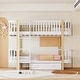 preview thumbnail 2 of 8, Modern Twin over Twin Size Wooden Bunk Bed with Fence Guardrail and Drawer for Kids/Teens/Adults Bedroom