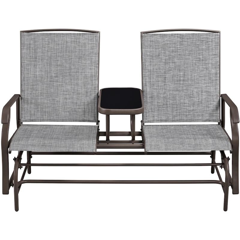 Yaheetech 2-Seater Glider Bench with Fabric and Steel for Outdoor