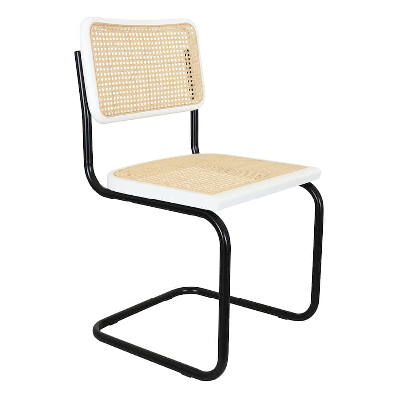 Breuer Chair Company Marcel Breuer Cesca Cane Cantilever Side Chair w/ Black Steel Frame (Various Wood & Cane Colors)