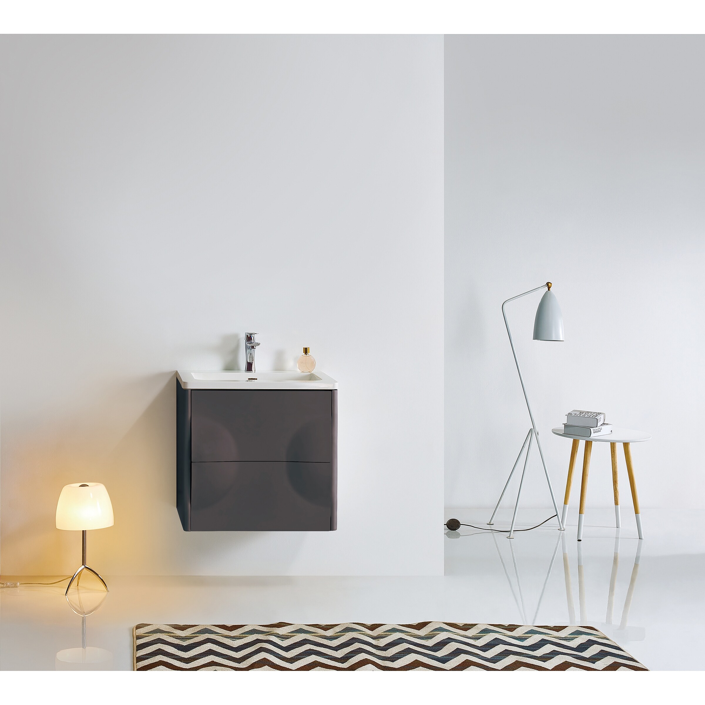 Shop Cmos 24 Dark Gray Light Gray Wall Mount Modern Bathroom Vanity Set Overstock 31286454