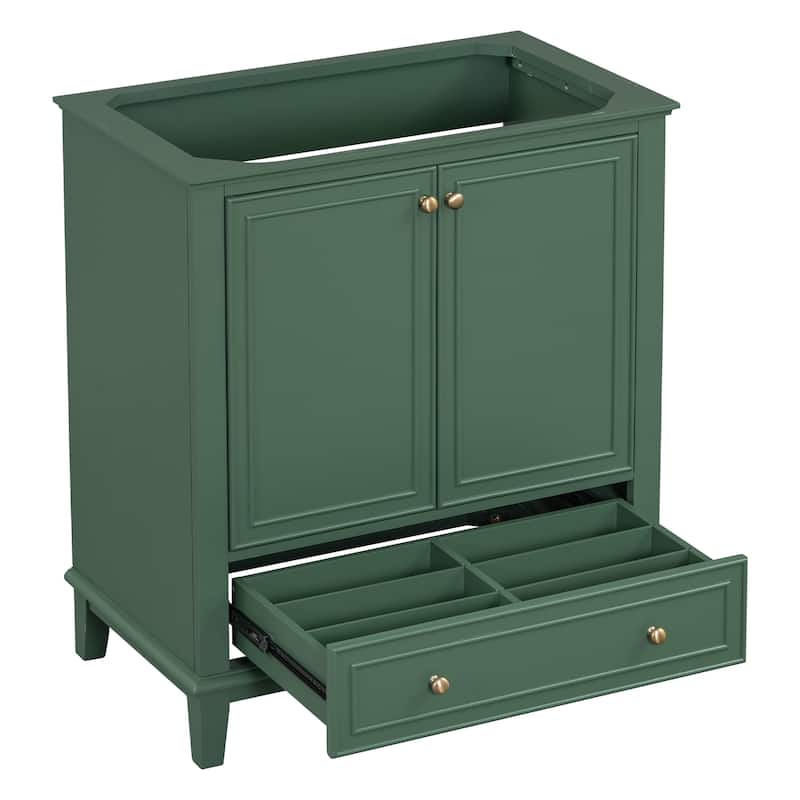 Roomfitters 30" Bathroom Vanity Base Only without Sink Multi-Functional Cabinet with Doors and Drawer MDF Frame