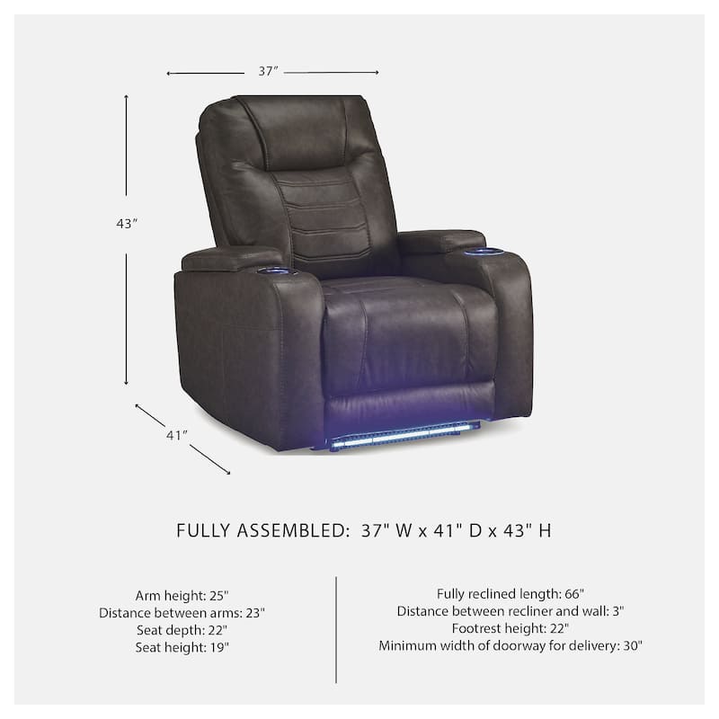 Signature Design by Ashley Schooner Rocks Power Recliner with Adjustable Headrest