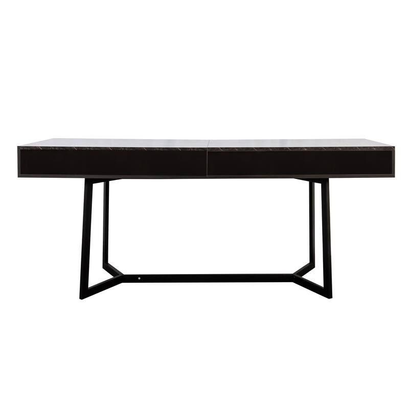 GDF Studio - Hellio Modern Computer Desk with Y-Shaped Metal Legs and Spacious Work Surface - 70.87"