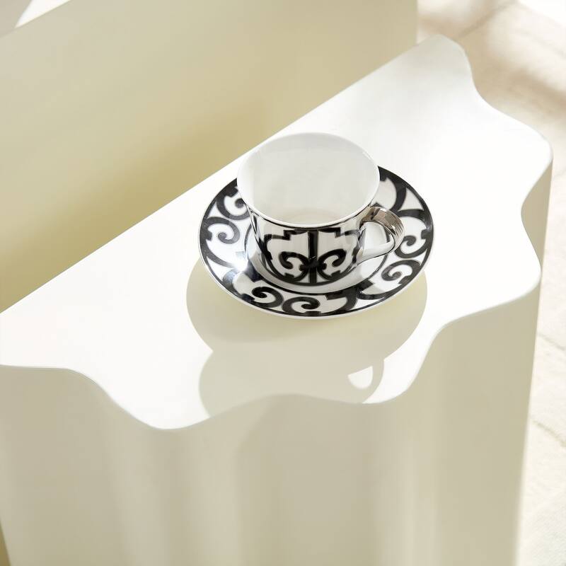 GDF Studio - Hitchcock Modern Fiberglass Side Table Set with Wavy Edge Design