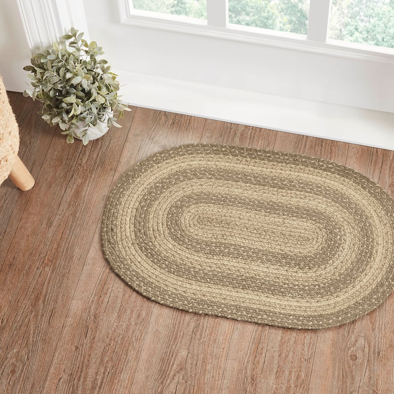 Cobblestone Jute Rug Oval w/ Pad 20x30 - 20" x 30" Oval