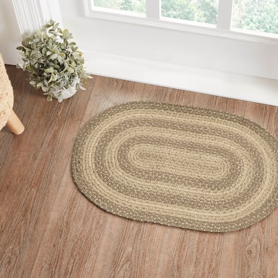 Cobblestone Jute Rug Oval w/ Pad 20x30 - 20" x 30" Oval