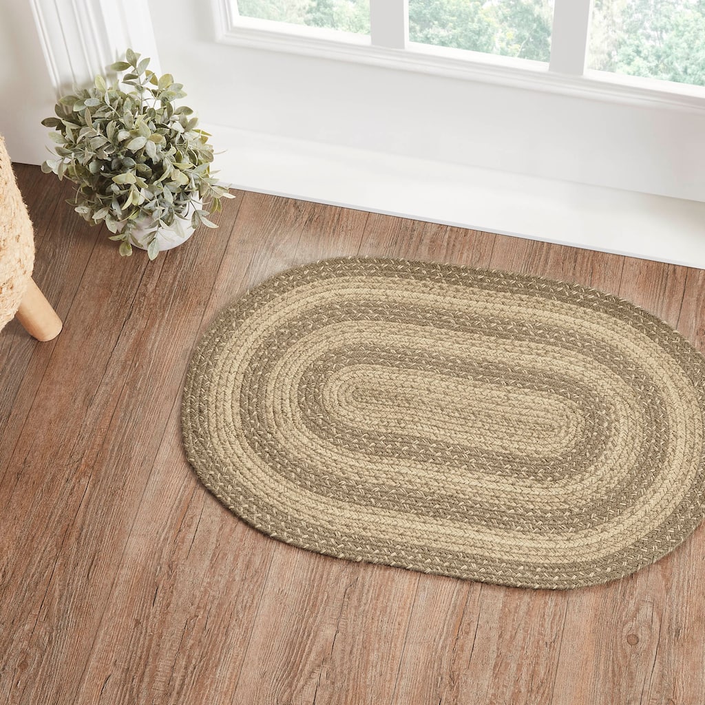 Cobblestone Jute Rug Oval w/ Pad 20x30 - 20" x 30" Oval