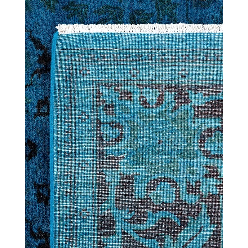 Vibrance, One-of-a-Kind Hand-Knotted Area Rug - Blue, 6' 0" x 8' 9" - 6' 0" x 8' 9"