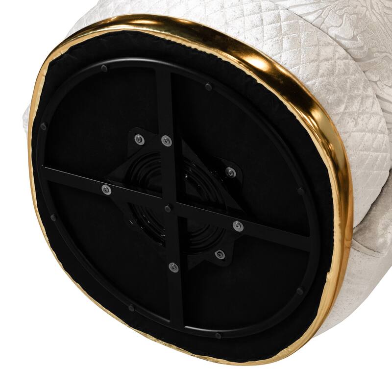 Furniture of America Maxine Glam Upholstered Solid Wood Swivel Chair