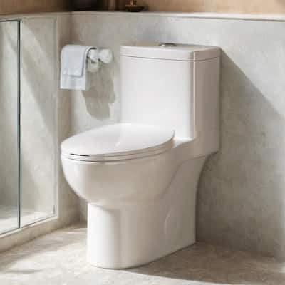 One Piece Toilet ADA 17", Dual Flush 1.1/1.6GPF, 12" Rough-In, Rimless