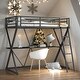 preview thumbnail 1 of 10, Stylish & Industrial Twin Size Loft Bed with Desk, Ladder and Full-Length Guardrails, X-Shaped Frame, Safety and Support, Black Black