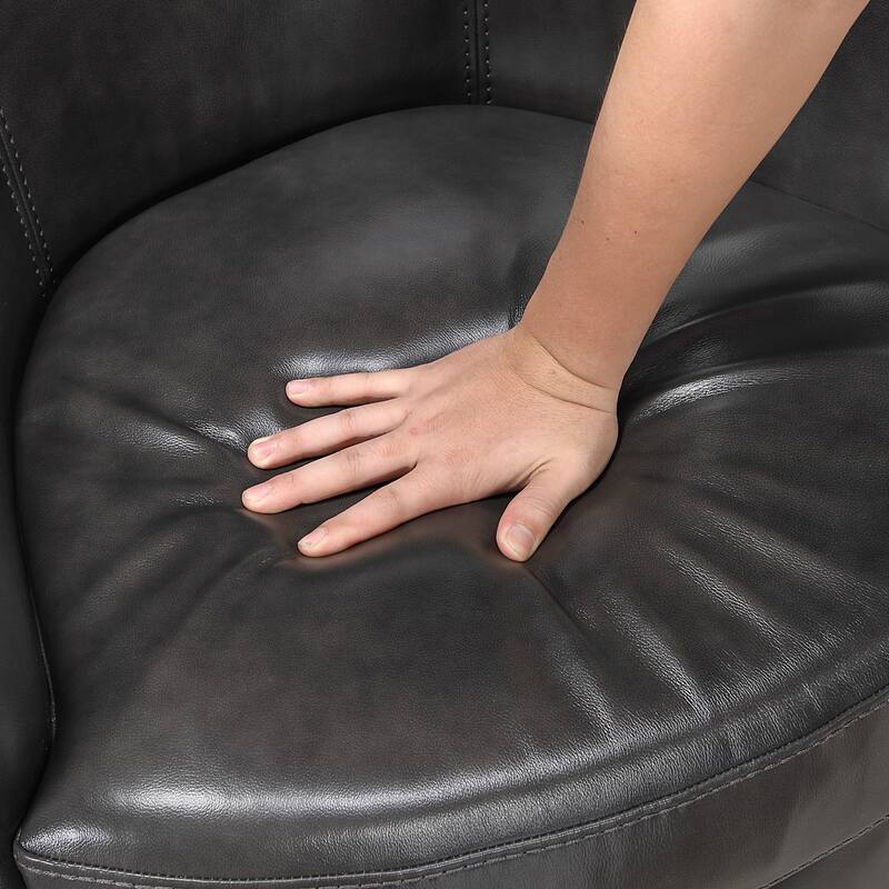 Ellis 31" Leather Swivel Chair - 360-Degree Swivel