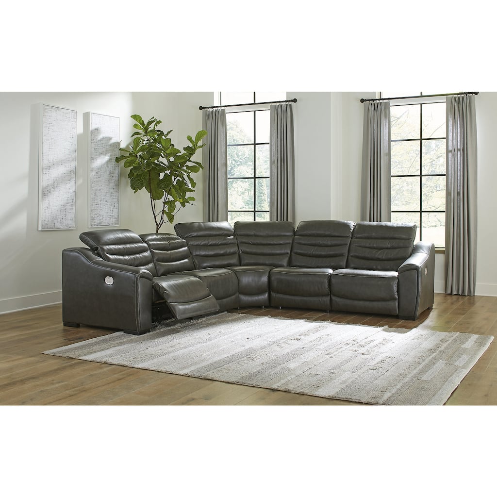 Signature Design by Ashley Center Line 5-Piece Power Reclining Sectional - 120.5"W x 120.5"D x 35"H