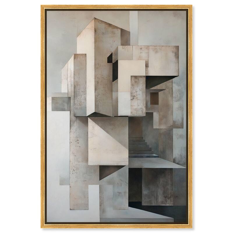 Grey Matrixy Canvas by Art Remedy - 24" x 36" - Gold