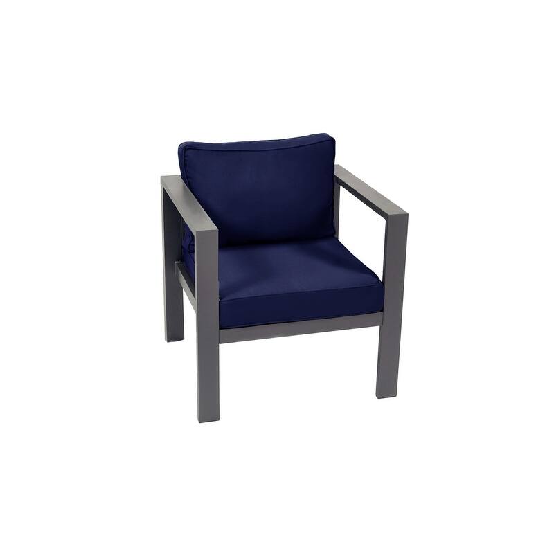Lakeview Aluminum Outdoor Club Chair with Cushions - Navy