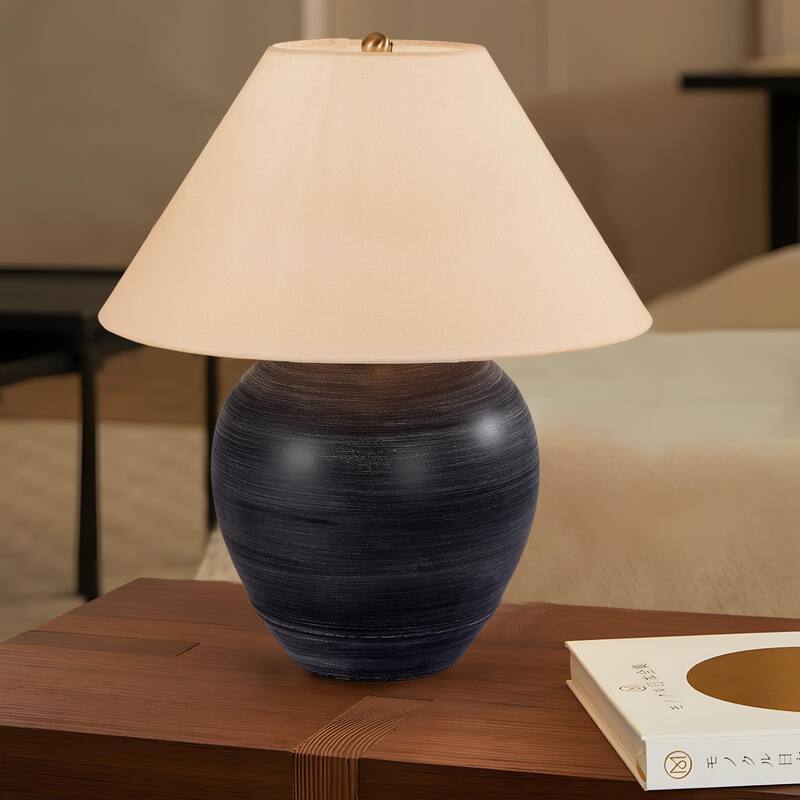 Global Accent Ceramic Table Lamp with Linen Shade