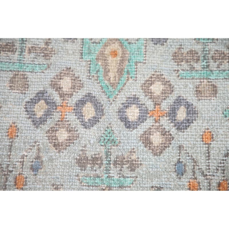 Hand Knotted Oriental 100% Wool Carpet Traditional Medallion Navy Blue & Blues Joshaghan Area Rug - 9' 6'' X 6' 3''