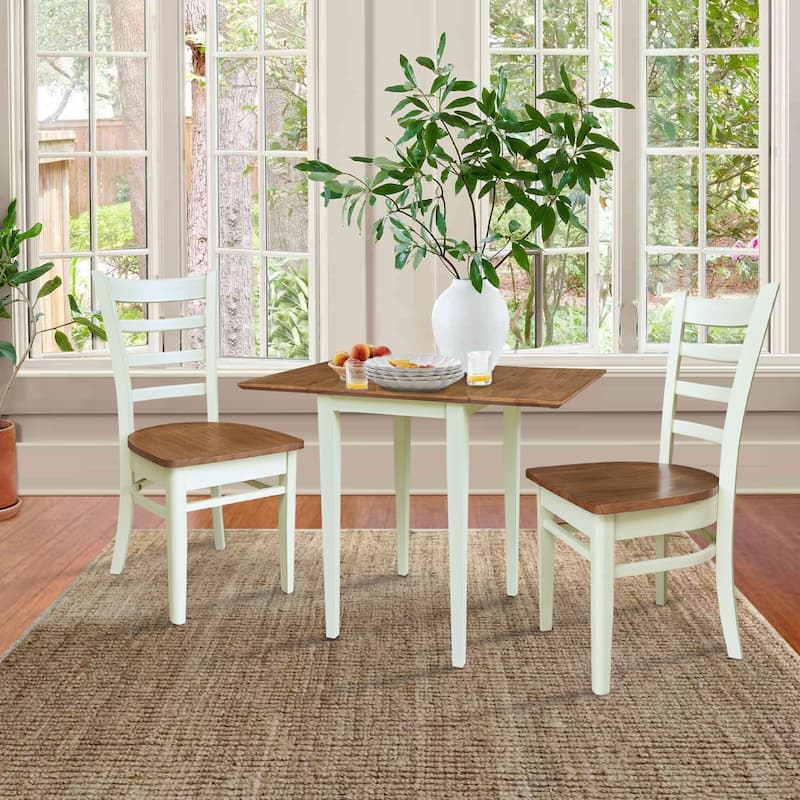Small Dual Drop Leaf Table with Two Chairs - 3 Piece Set